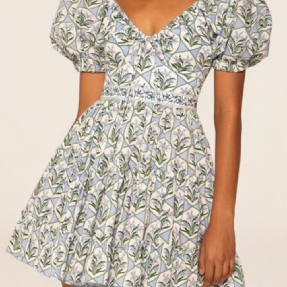 Agua By Agua Bendita Manzanilla Mini Dress, Medium Blue